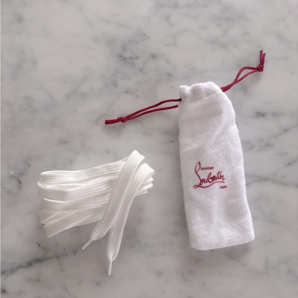 New Christian Louboutin white sneaker laces 
42” long 1/4” wide